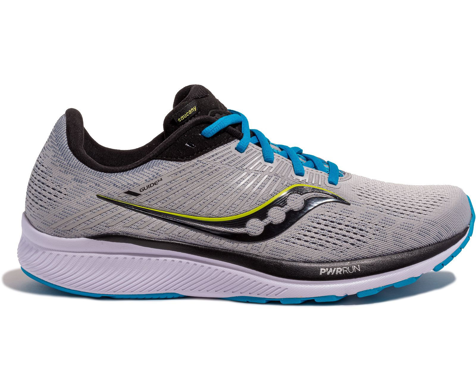 Men\'s Saucony Guide 14 Running Shoes Grey / Black | Singapore 492BEXC